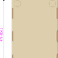 Plan view of a rectangular rack sleeve with circular holes and brackets.