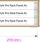 Diagram of a Flyht Pro Rack Panel Air with dimensions labeled.