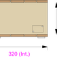 Dimensions of a rack sleeve with measurements in millimeters