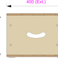 Dimensions of a rack sleeve with measurements in millimeters.