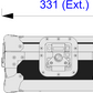 Technical drawing of a mechanical component with dimensions labelled