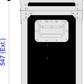 Technical drawing of a rectangular cart with dimensions labeled
