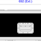 Dimensions of a rectangular black case  with white frame and metallic latch.