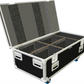 3D View of black flight case with foam interior on a white background