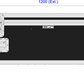 Measurement chart of a large black case with wheels on a white background