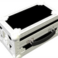 White and black rectangular case with decorative elements on a white background