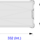 Diagram of a rectangular container with dimensions labeled