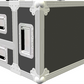 Shadow grey flight case with multiple compartments on a white background
