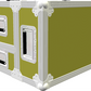 Yellow and white storage box with multiple compartments on a white background