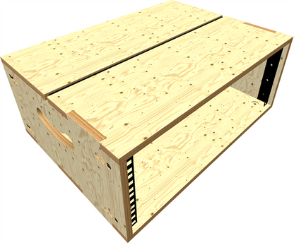 4u, 375mm Body, Hinged Top Panel, Adjustable r/s