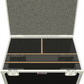 Open flight case with black interior and exterior on a white background