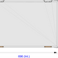 White board with dimensions labeled on a white background