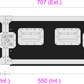 6 Unit Rack, 550mm Body - 511mm Rack Pitch