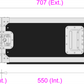 5 Unit Rack, 550mm Body - 511mm Rack Pitch