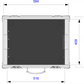 Measurement chart of a rectangular case with dimensions labeled