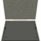 Open protective case with gray interior on a white background