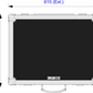 Diagram of a rectangular case with dimensions labeled