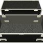 Black flight case with foam interior on a white background