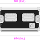 6 Unit Rack, 550mm Body - 511mm Rack Pitch