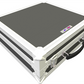 White and grey case with a handle on a white background