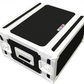 White and black flight case on a white background
