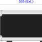 Rectangular black flight case with dimensions labeled on a white background