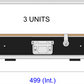 Front elevation of dimensions of a flight case with measurements in millimeters