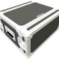 Grey and white flight case on a white background